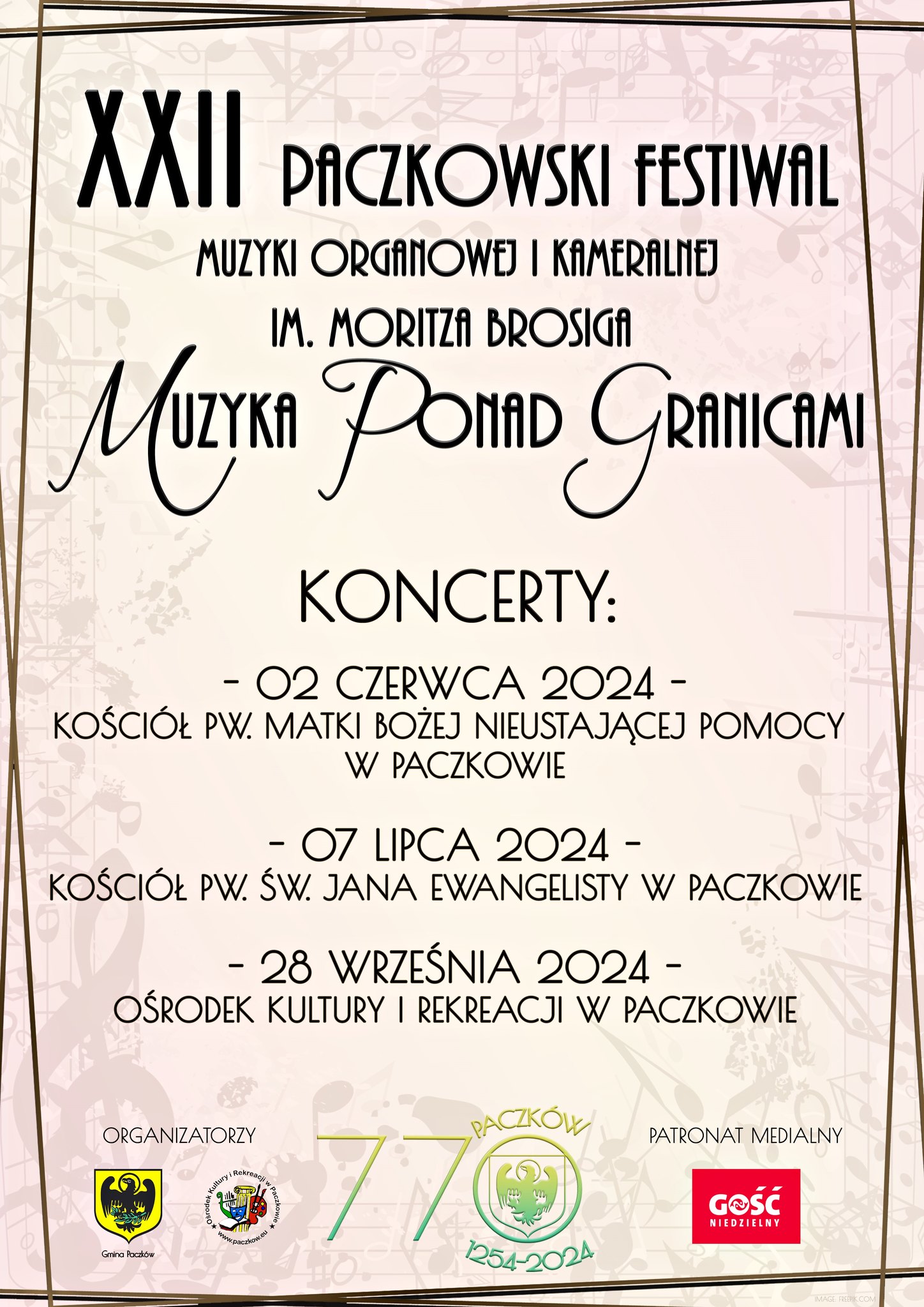 XXII Paczkowski Festiwal Muzyki Organowej i Kameralnej Muzyka Ponad Organami