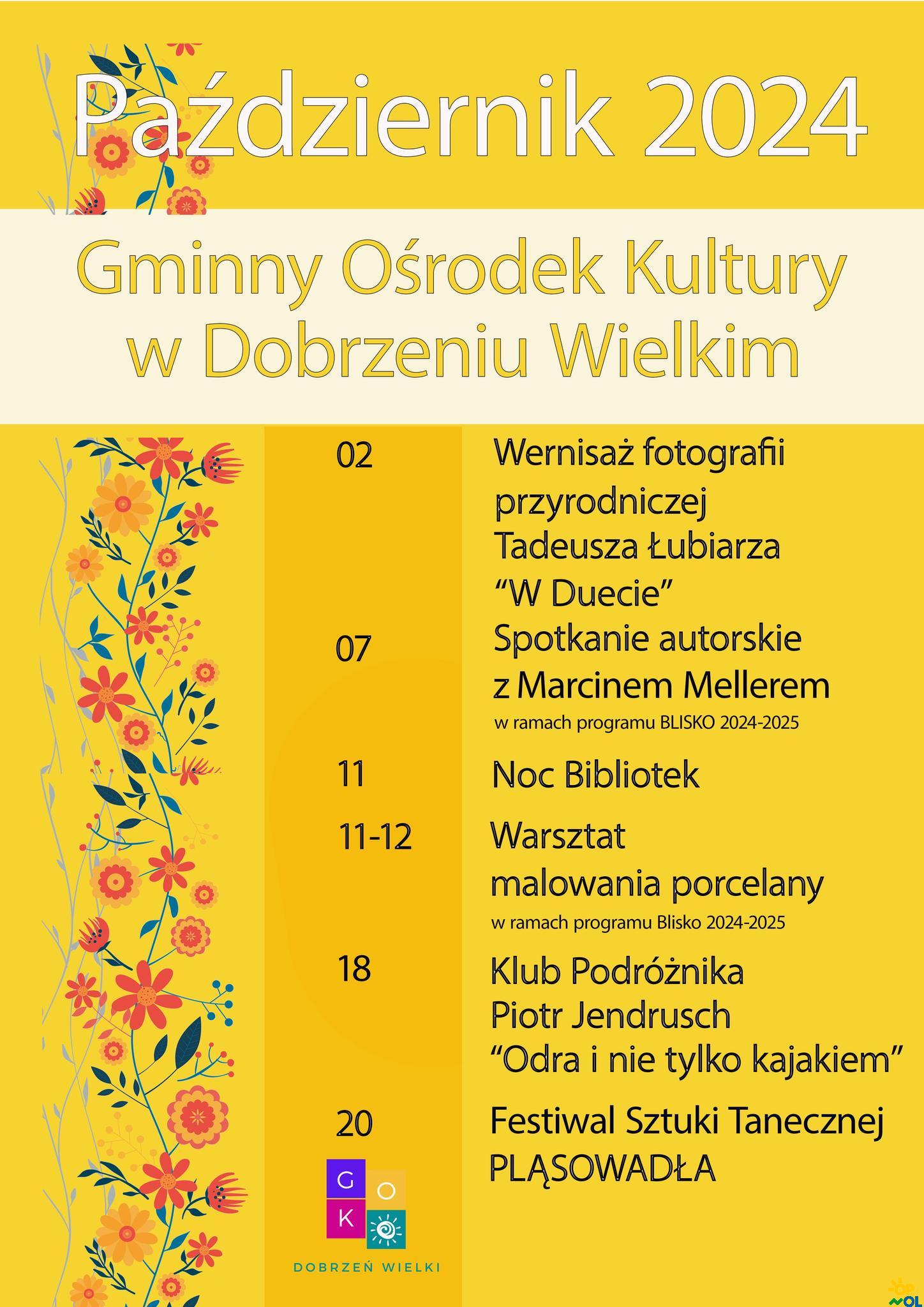 Měsíc říjen v Městském kulturním středisku v Dobrzeń Wielki