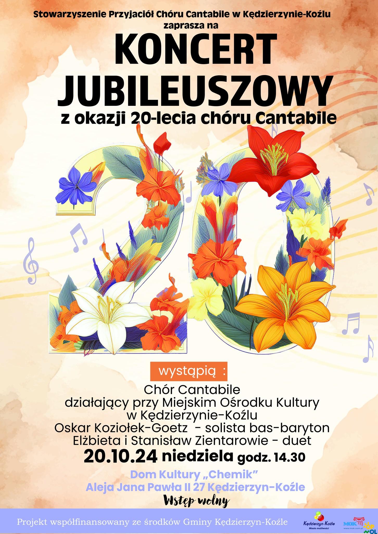 Jubilejní koncert k 20. výročí založení sboru Cantabile